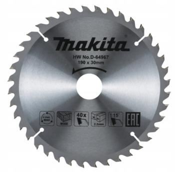 Makita D-64967 Tarcza piła do drewna 190x30mm 40Z