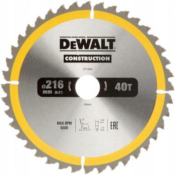 Dewalt DT1953 Tarcza piła do drewna 216x30mm 40Z