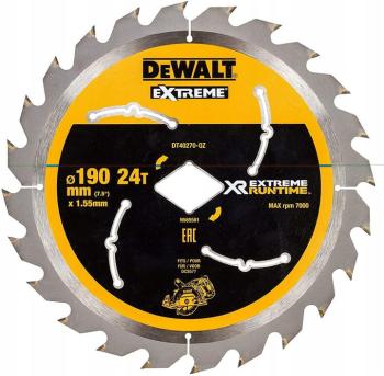 Dewalt DT40270 piła tarczowa do drewna 190mm 24Z
