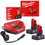 Milwaukee 2 akumulatory 6Ah +Ładowarka M12 NRG-602 4933451903