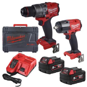 Milwaukee M18 FPP2B3-502X Zestaw Wkrętarka Klucz 2x5,0Ah 18V