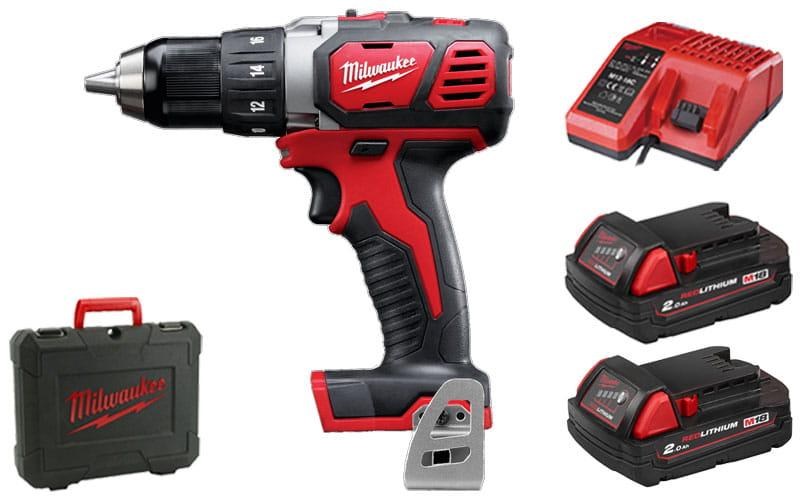 Milwaukee M18 BDD-202C Wiertarko-wkrętarka 18V 2x2Ah 1xM12-18C