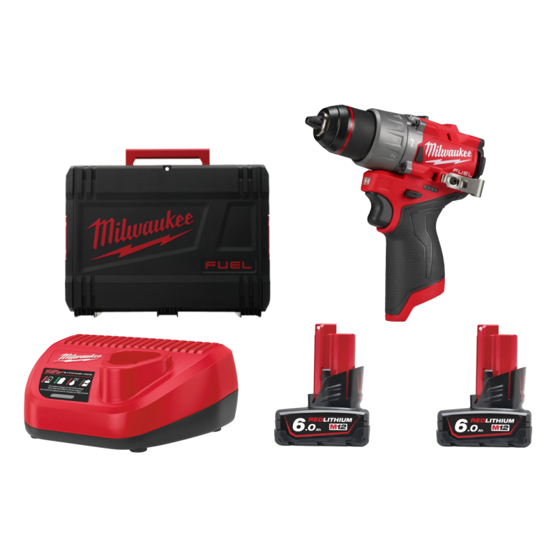 Milwaukee M12 FPD2-602X Wiertarko-wkrętarka z udarem 12V 2x6,0Ah Walizka