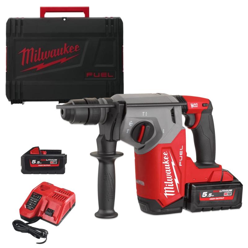 Milwaukee M18 FHX-552X Młot SDS-Plus 4-trybowy 26mm z uchwytem 2x5,5Ah 18V