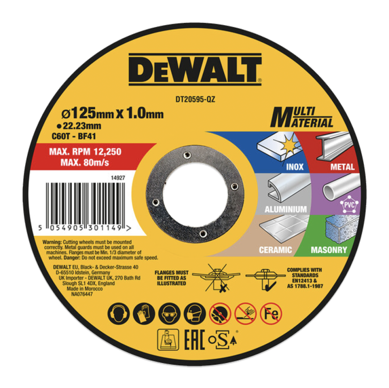 Dewalt DT20595 Tarcza tnąca do różnych materiałów 125mm