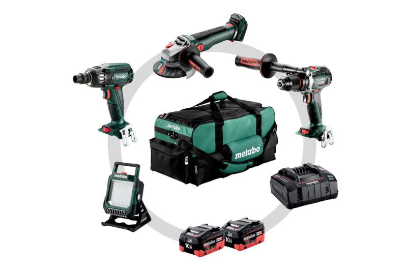 Metabo Combo Set 4.3.2 18 V Zestaw narzędzi BS 18 LTX BL I + SSW 18 LTX 400 BL + WB 18 LT BL 11-125 Q + BSA 18 LED 4000