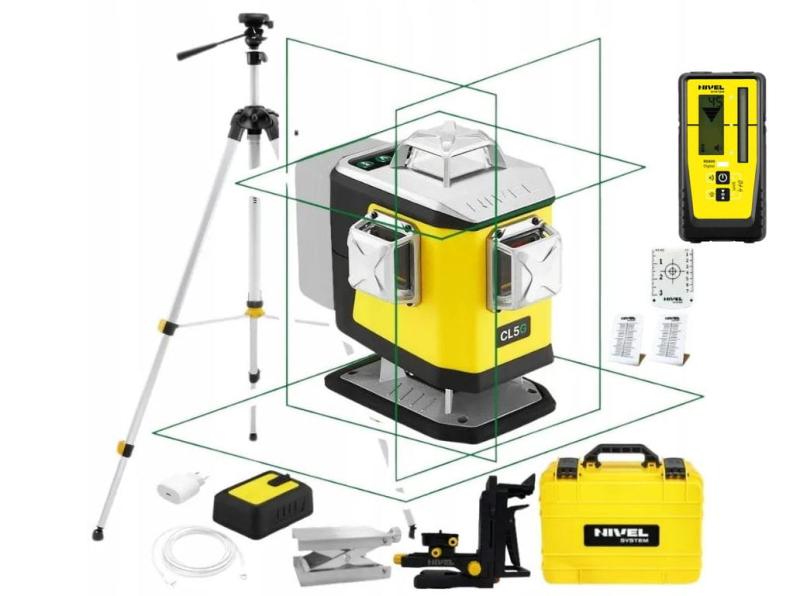 Nivel System CL5G set SJJM1EX RD800  Laser krzyżowy z zieloną wiązką + statyw aluminowy + detektor