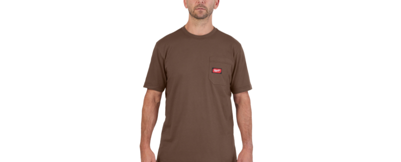 Milwaukee WT SS BL T-shirt z kieszonką z krótkim rękawem roz. XXL kolor brązowy 4932493032