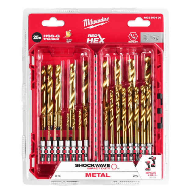 Milwaukee  Zestaw wierteł do metalu  HSS-G  25szt