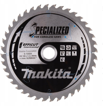 Makita  E-12223   Tarcza do drewna  165x1,5x20 mm 40 zębów