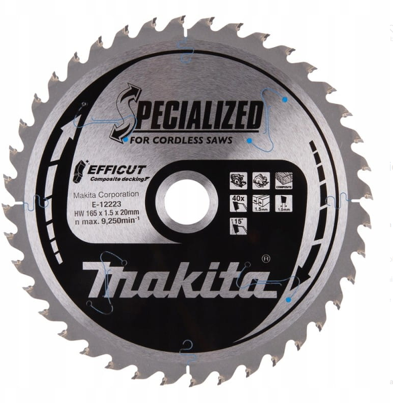 Makita  E-12223   Tarcza do drewna  165x1,5x20 mm 40 zębów