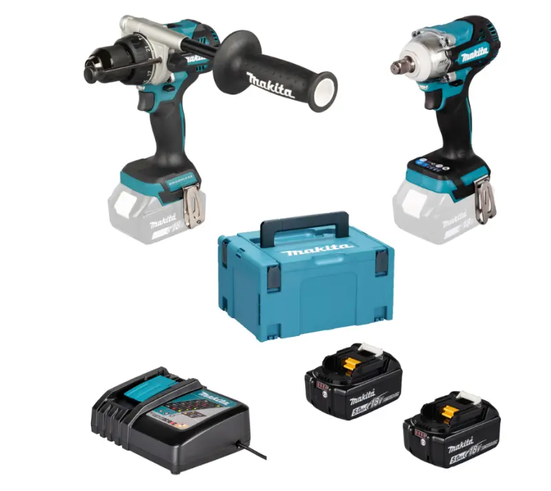 Makita  DLX2590TJ  Zestaw  DHP492 + DTW300   2x5,0Ah