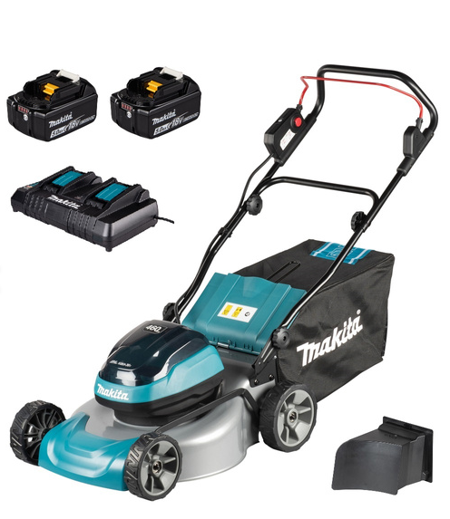 Makita  DLM466PT2  Akumulatorowa kosiarka do trawy 2x18V