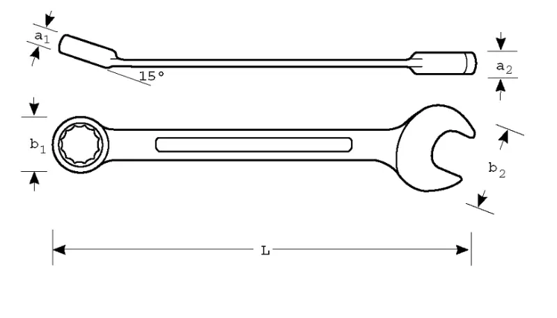 Makita  E-11639  Klucz płasko - oczkowy 15 mm wygiety