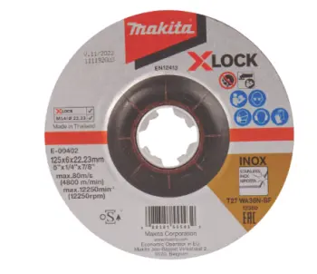 Makita E-00402 Tarcza szlifierska X-Lock, 125 x 6,0 mm, WA36N