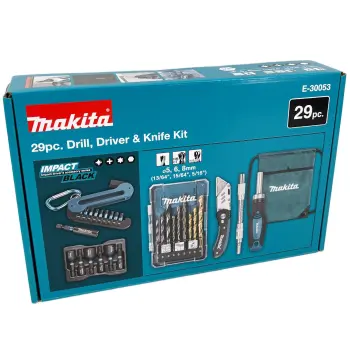 Makita E-30053  Zestaw akcesoriów bitów udarowych wierteł nasadek 29 el.