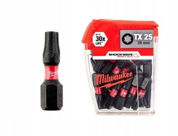 MILWAUKEE Bity udarowe TX25 25mm SHOCKWAVE 25szt 4932430880